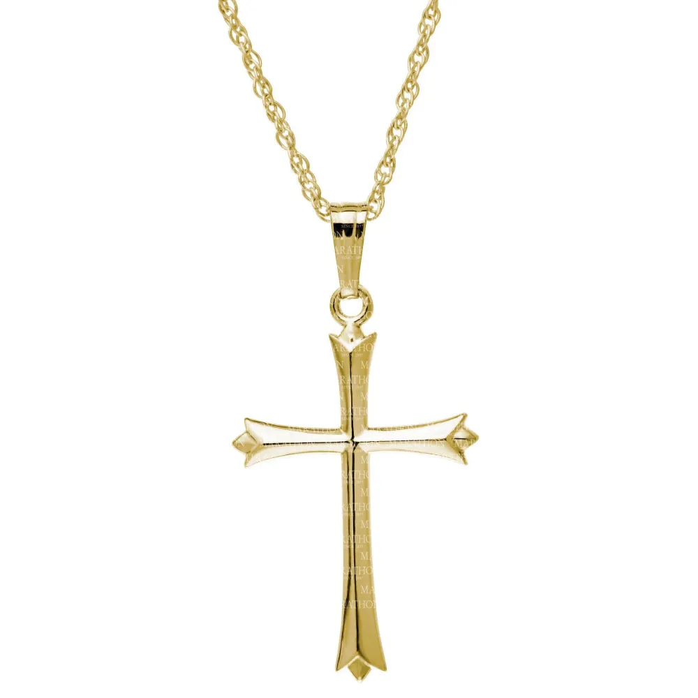 14k Gold Cross Pendant Necklace