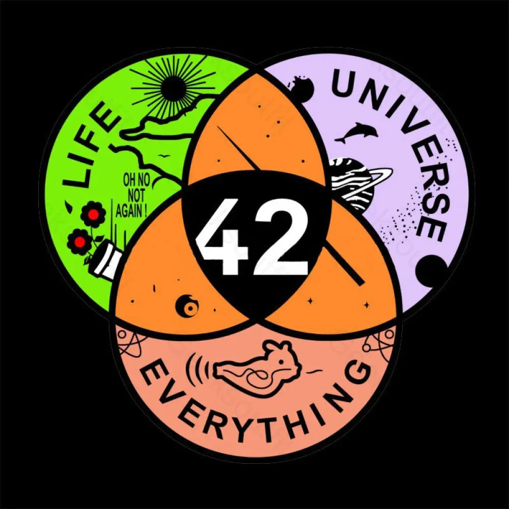 42 Answer to Life Universe and Everything T-Shirt