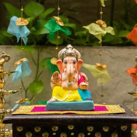 6INCH Eco-Friendly Haridra Ganapati | Plant-A-Ganesha