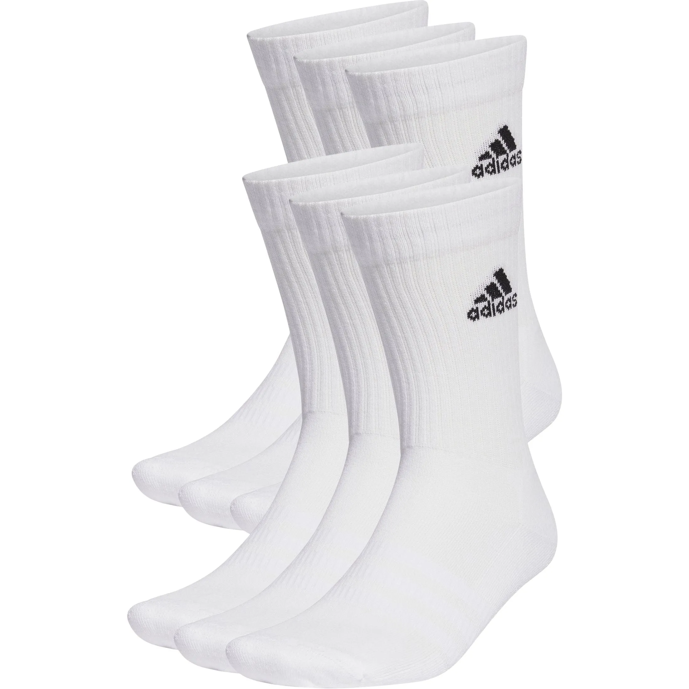 adidas Cushioned (6 Pack) Crew Training Socks - White