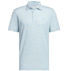 adidas Mesh Print Polo Shirt - Semi Blue Burst/Ivory