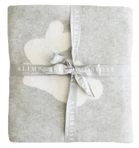 Alimrose - Knit Bunnies & Dots Stroller Blanket Ivory