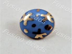 Aqua Blue Starfish UV Metallic Finsih Button