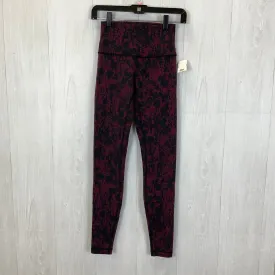 Athletic Leggings By Lululemon In Black & Red, Size: 4