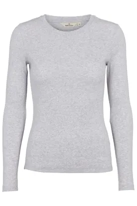 Basic Apparel - Ludmilla LS Tee GOTS - 318 Light Grey Mel.