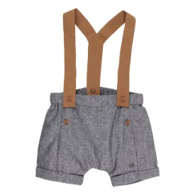 Bebe Henry Woven Shorts with Braces in Charcoal