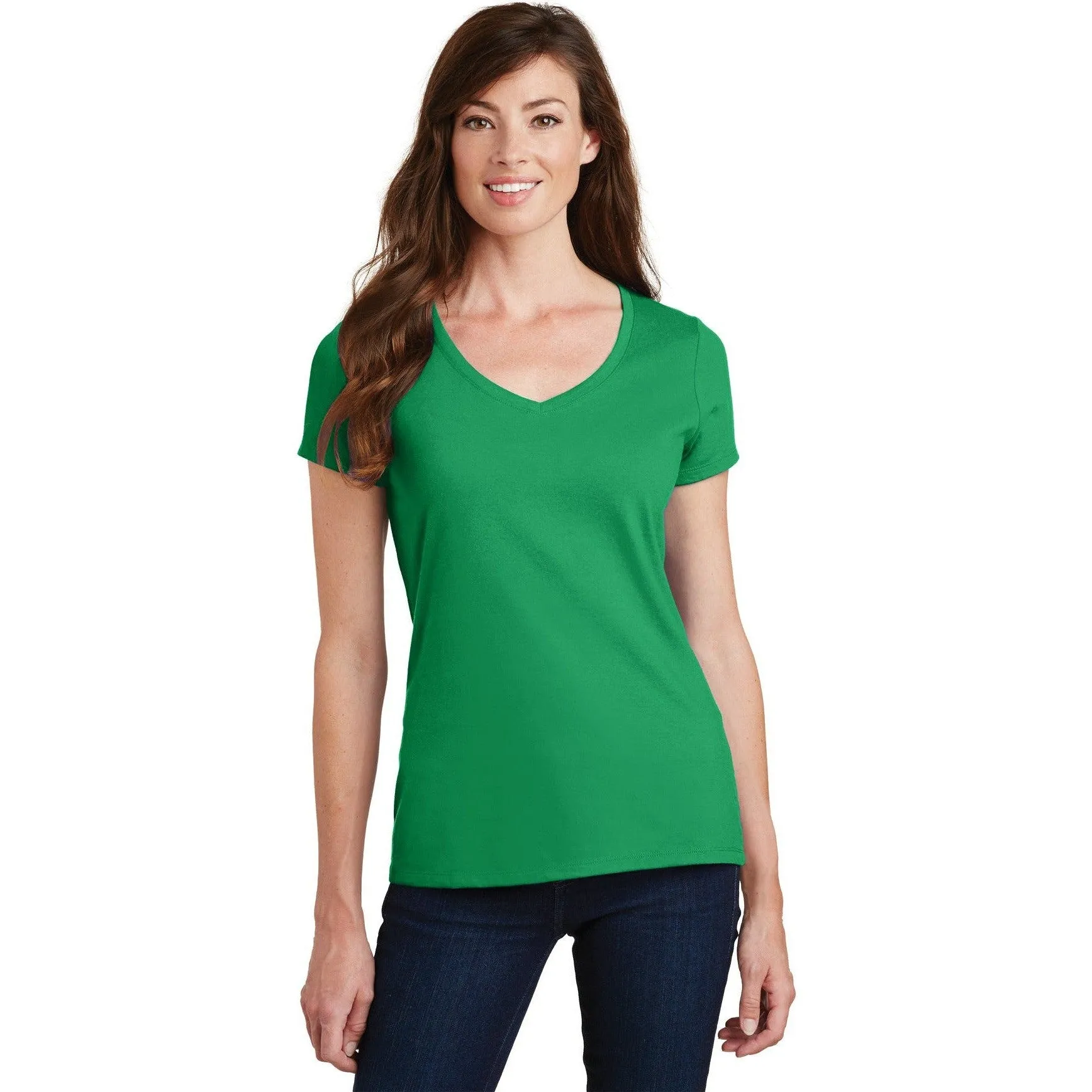 CLOSEOUT - Port & Company Ladies Fan Favorite V-Neck Tee