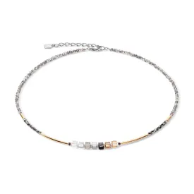 Coeur De Lion Grey Gold Sparkling Necklace