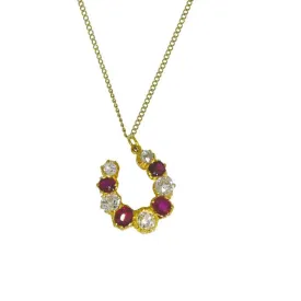 Diamond & Ruby Horse Shoe Pendant