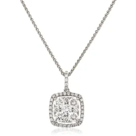 Diamond Cluster Pendant with an Open Halo