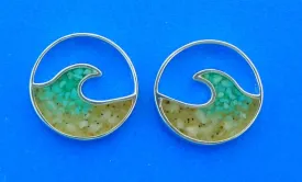 Dune Jewelry Cresting Wave Stud Earrings - Turquoise Gradient