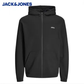 Jack & Jones Full Zip Logo Black Hoodie Black