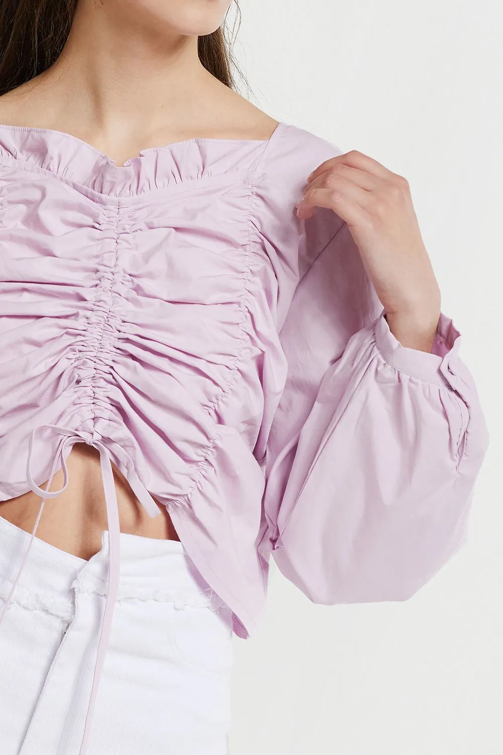 Kai Drawstring Shirred Blouse