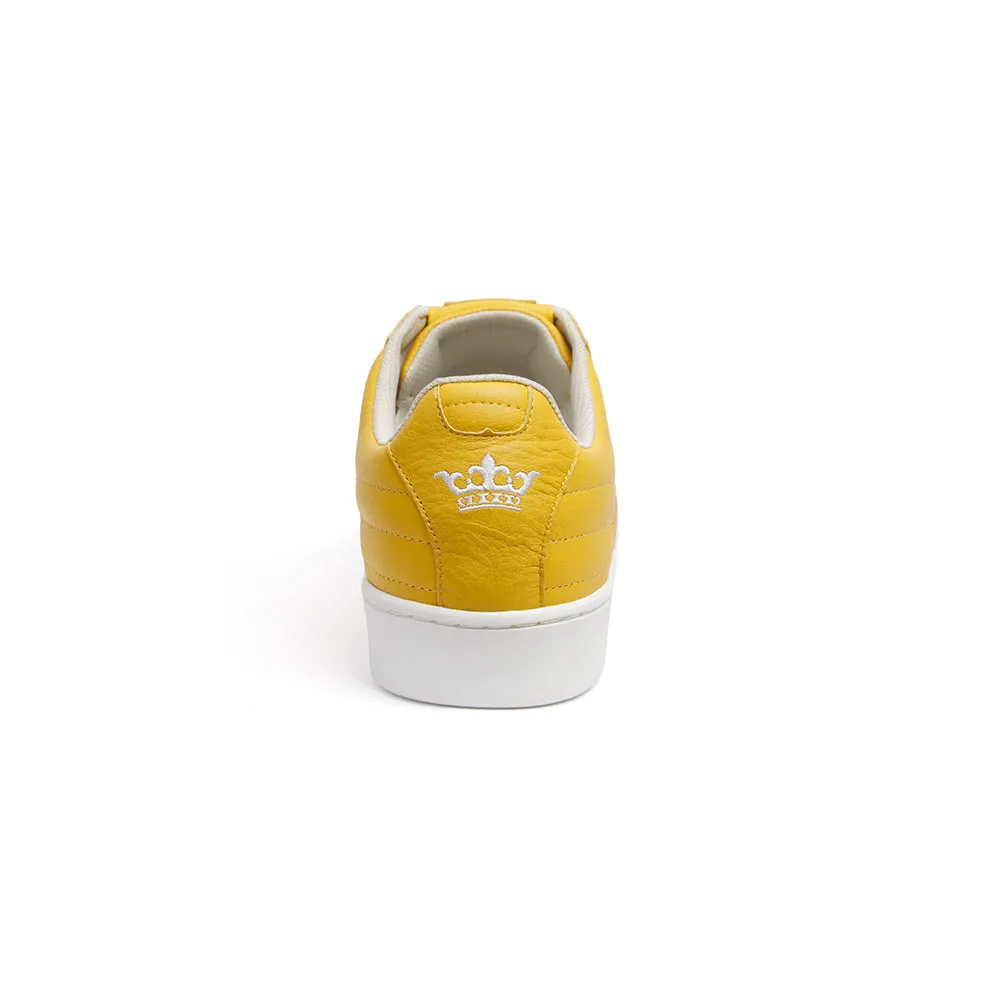 Men's Icon Classic Yellow White Leather Sneakers 02092-333