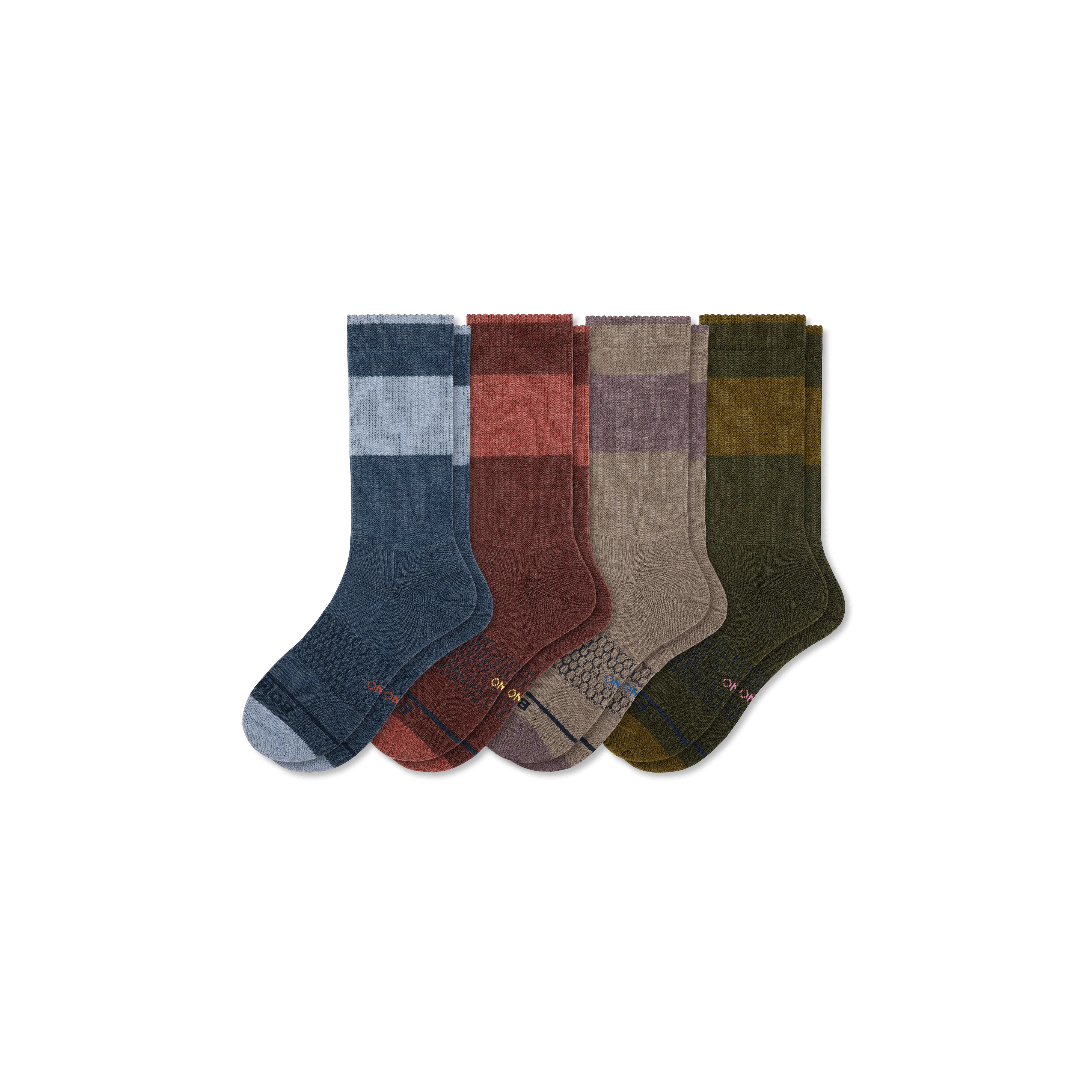 Men's Merino Wool Blend Calf Sock 4-Pack