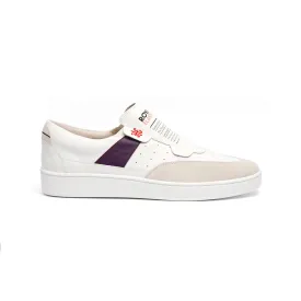 Men's Pastor White Purple Leather Sneakers 01891-006