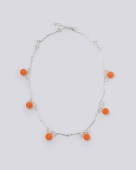 Neon Orange Silver Necklace