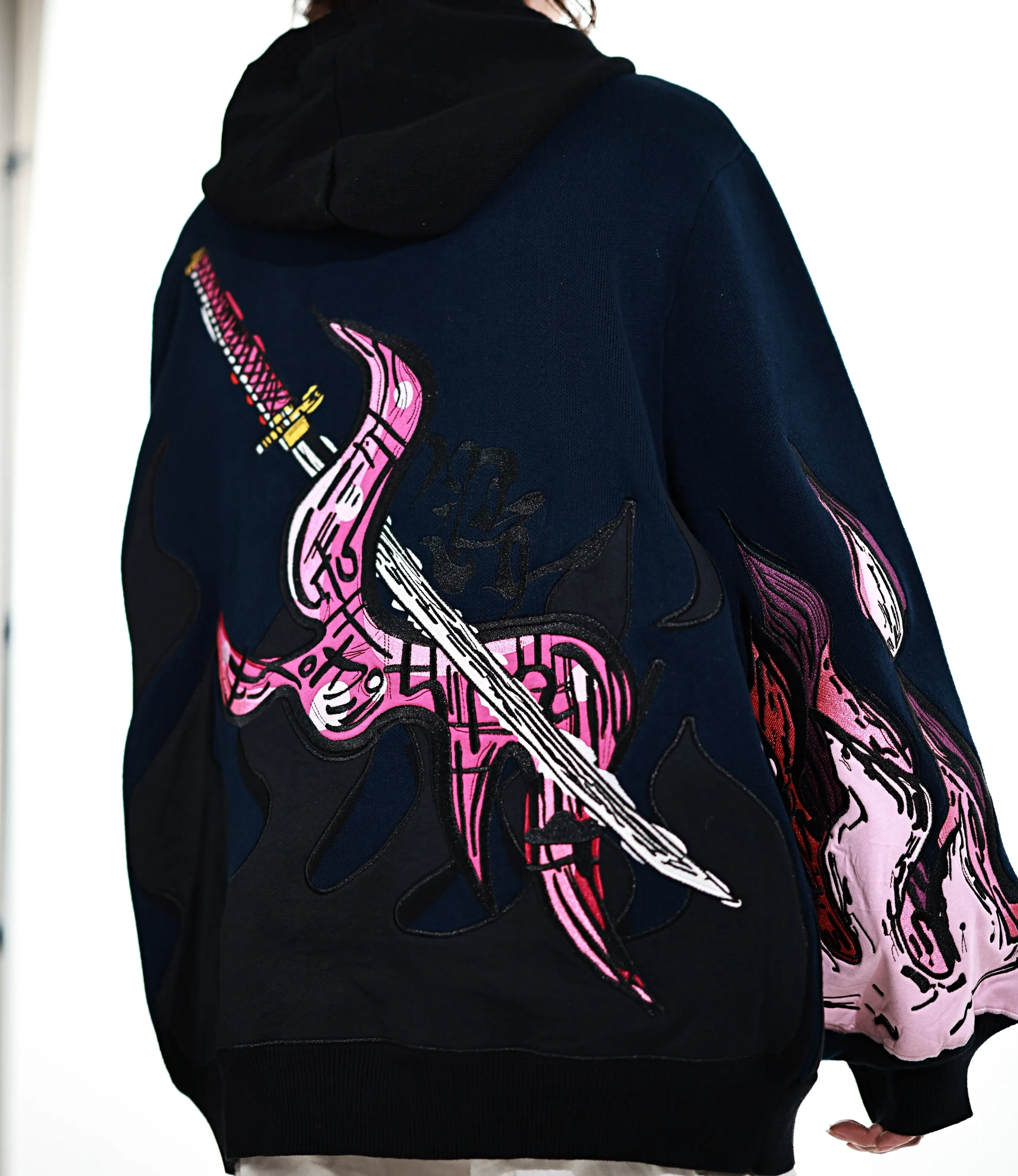 Pink Flame Zipper Hoodie Preorder