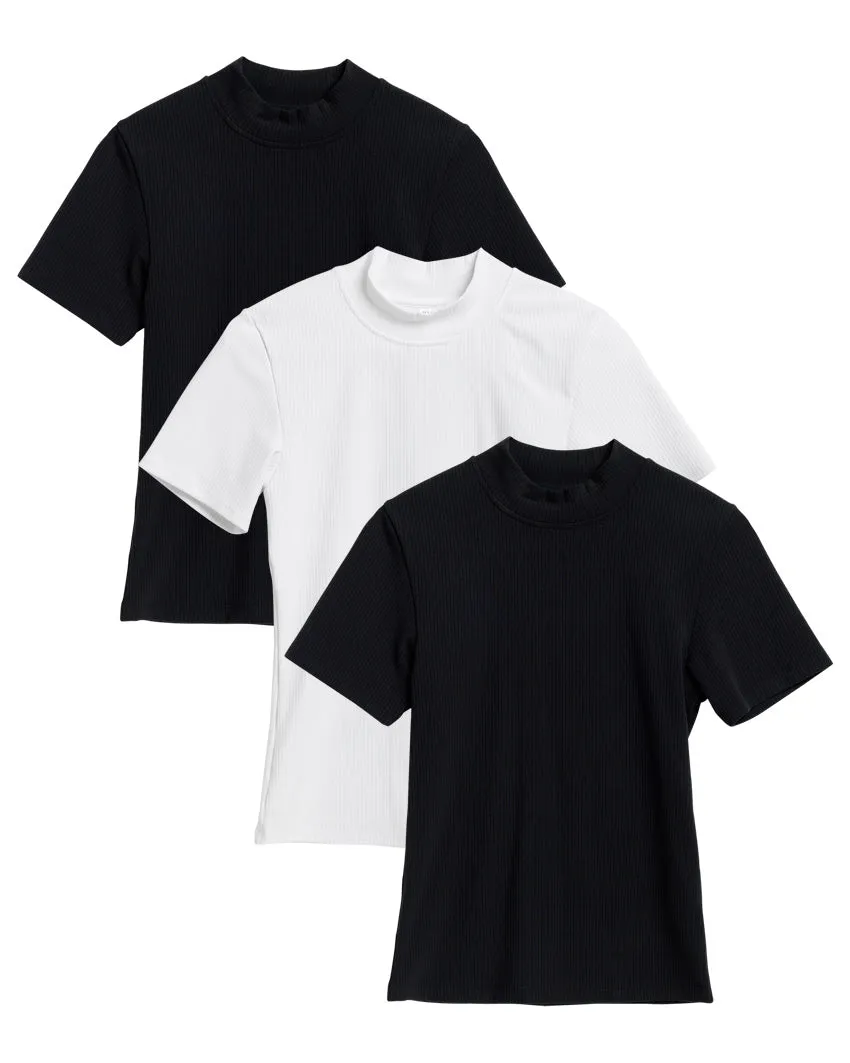 Rib Mockneck Short Sleeve - Custom 3 Pack