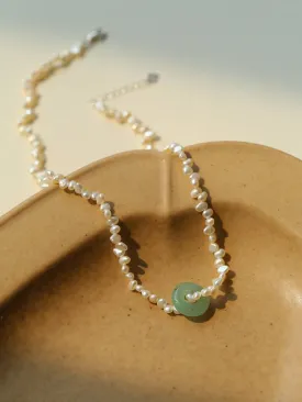 Summer Stream Aventurine Pearl Necklace